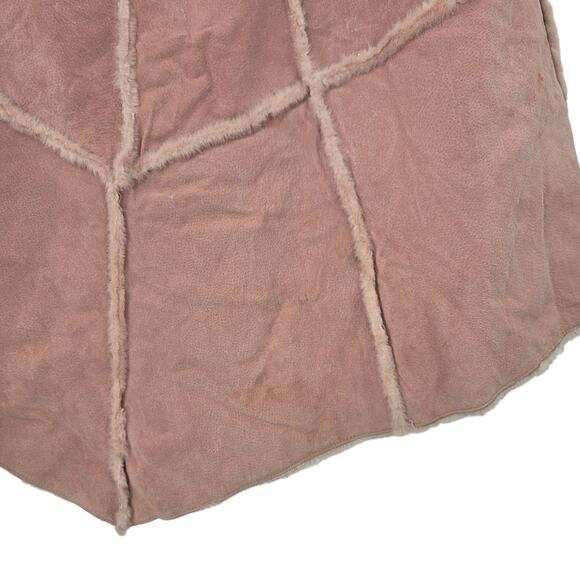 WILSONS LEATHER MAXIMA L-XL PINK GENUINE LEATHER FAUX FUR LINED PONCHO - Picture 8 of 10